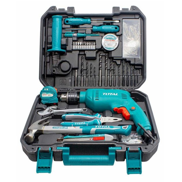 حقيبة الأدوات من توتال 115 قطعة مع مطرقة الحفر TOTAL  THKTHP1152